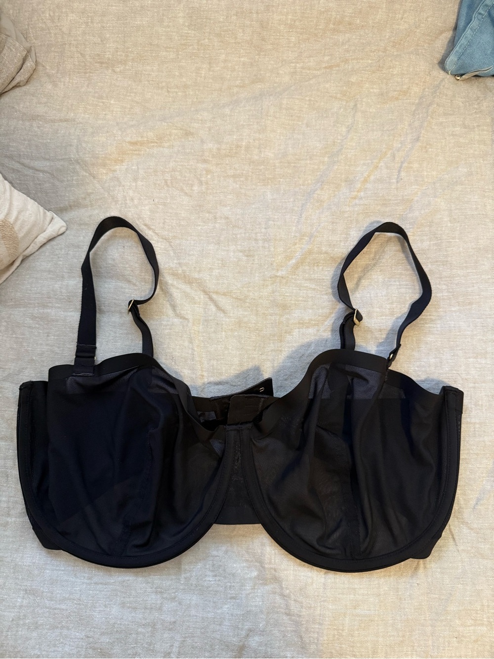 CUUP Black Balconette Underwire Bra with Adjustable Straps